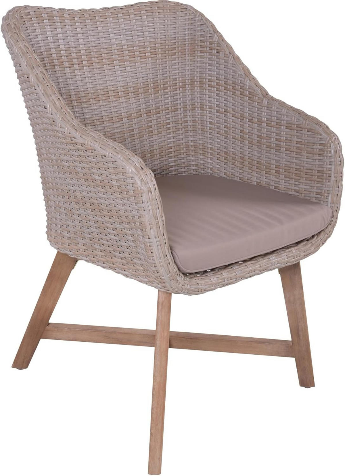 GARTENSTUHL 4er Set Austin Relaxsessel - Braun, Holz (65/84/60cm) - DELUKE