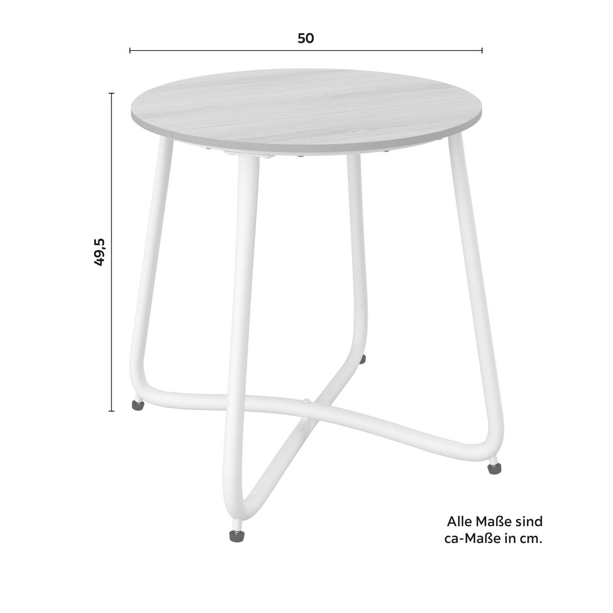 GARTENBEISTELLTISCH Pine Weiß/Dunkelgrau - Dunkelgrau, Metall (50/49.5/50cm)