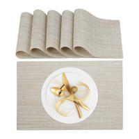 6TLG.TISCHSET - Creme, Kunststoff/Textil (30/45/0.1cm) - Relaxdays