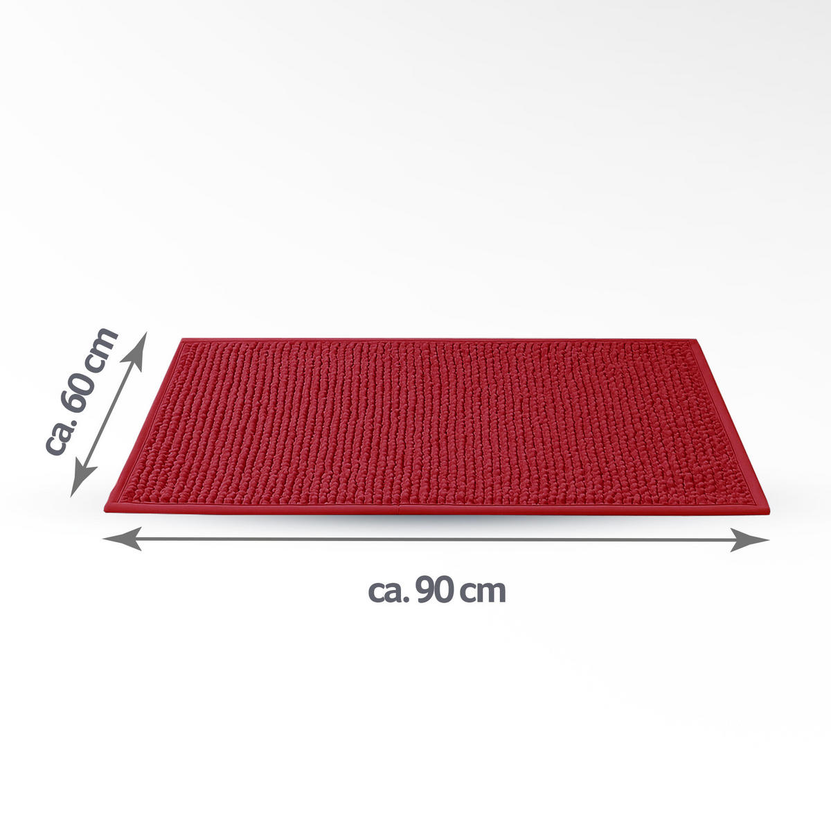 BADEMATTE Chenille 60x90cm Bordeaux - Bordeaux, Textil (90/60cm) - Bestlivings