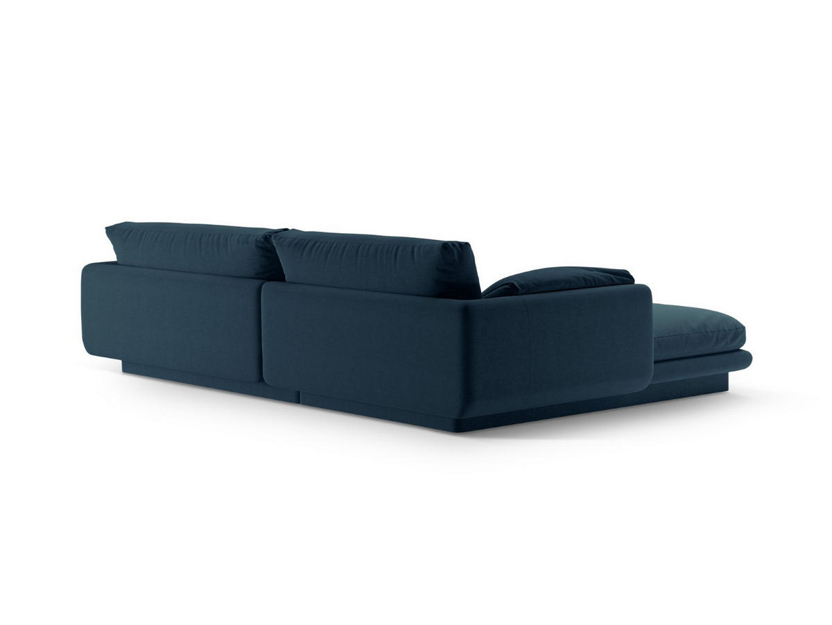 ECKSOFA rechts Torino aus strukturiertem Stoff marineblau 4 Sitzplätze - Blau, Textil (170/250cm) - Micadoni