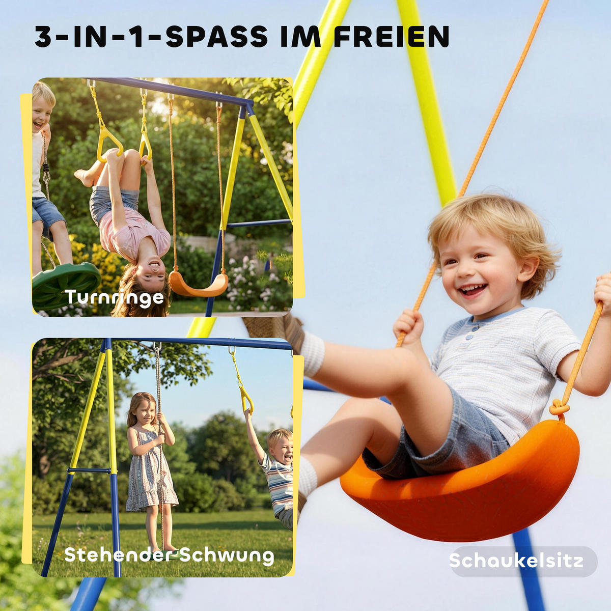 SCHAUKELGESTELL Stahl Mehrfarbig - Blau, Metall (160/285cm) - AIYAPLAY