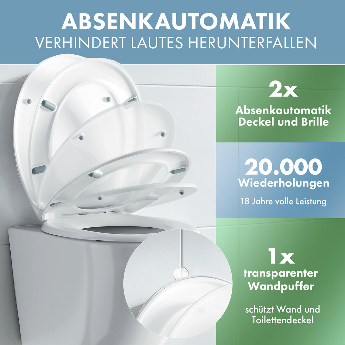 DOMUSPA Toilettensitz Oval mit Quick-Release Funktion - Weiß, Kunststoff (45/5.5/37.6cm) - DomuSPA
