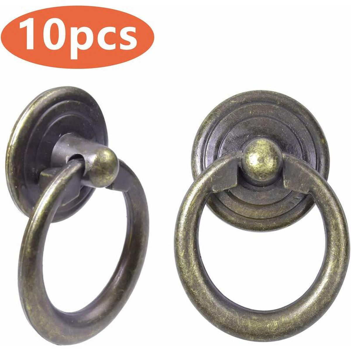 SCHRANKKNOPF Bronze 10er-Set - Schwarz, Metall (3.1/2/4.4cm)