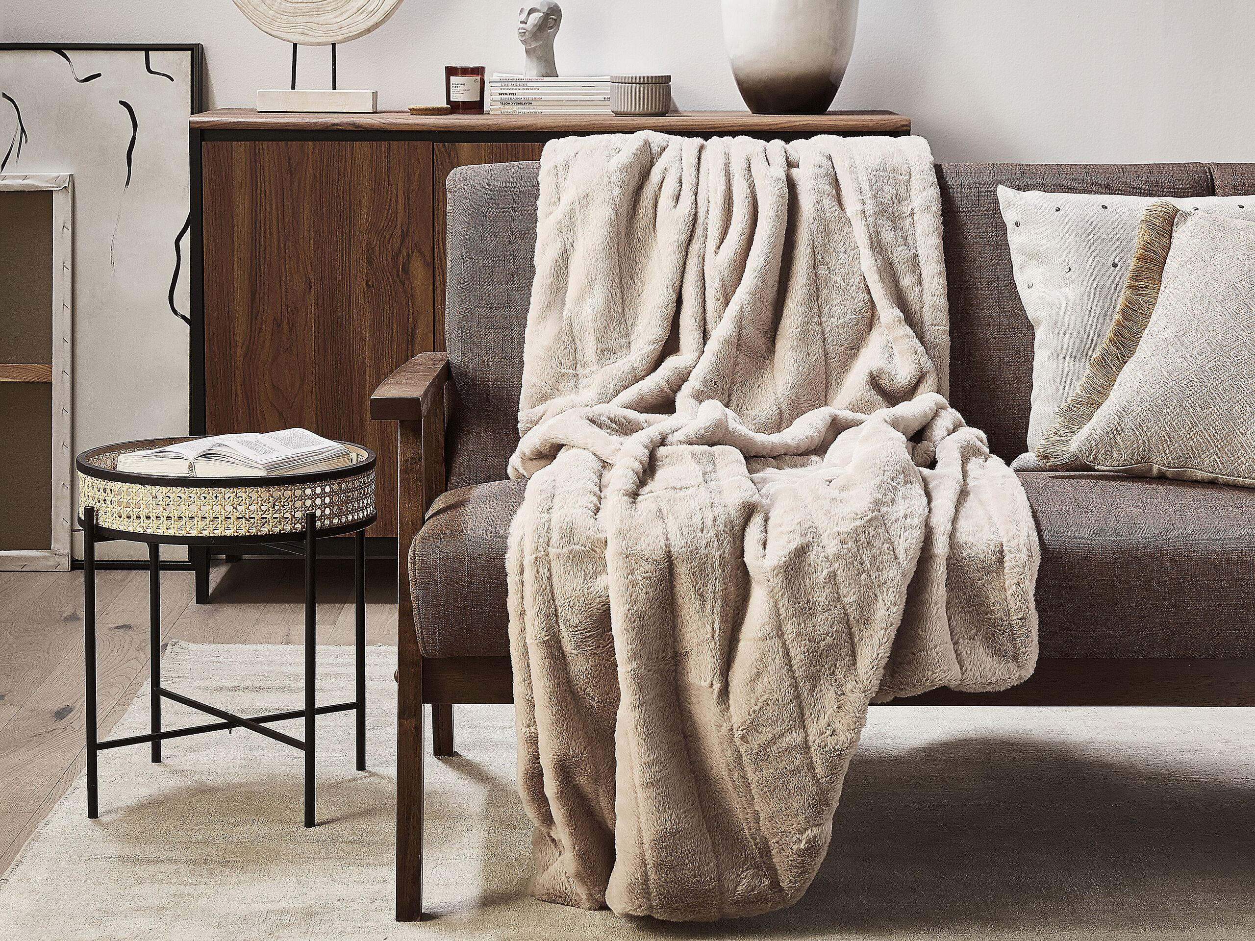 DECKE Beige Labyar 150/200 cm - Beige, Textil (150/200cm) - Beliani