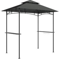 PAVILLONS aus Polyester 240x150x258 cm in Dunkelgrau mit LED-Lichtern - Dunkelgrau, Textil (240/258/150cm) - Modfu