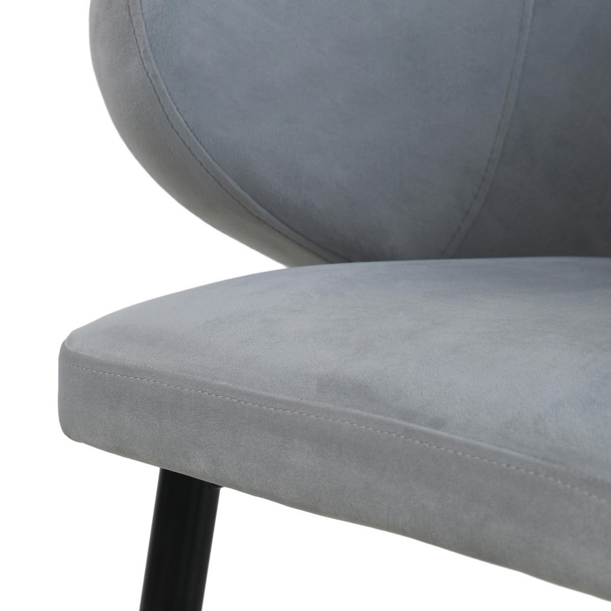 ESSZIMMERSTÜHLE AUDREY (2er Set) - Schwarz/Grau, Textil/Metall (57/77/56cm) - SVITA