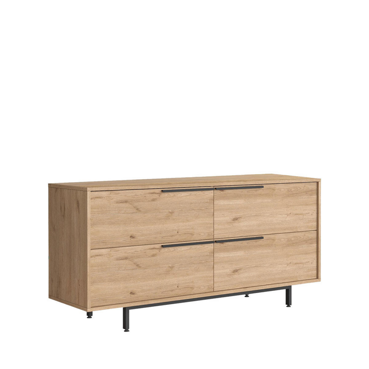 DESIGN-SIDEBOARD - Dunkles Holz - Nussbaumfarben, Holz (160/74/44cm) - Drawer