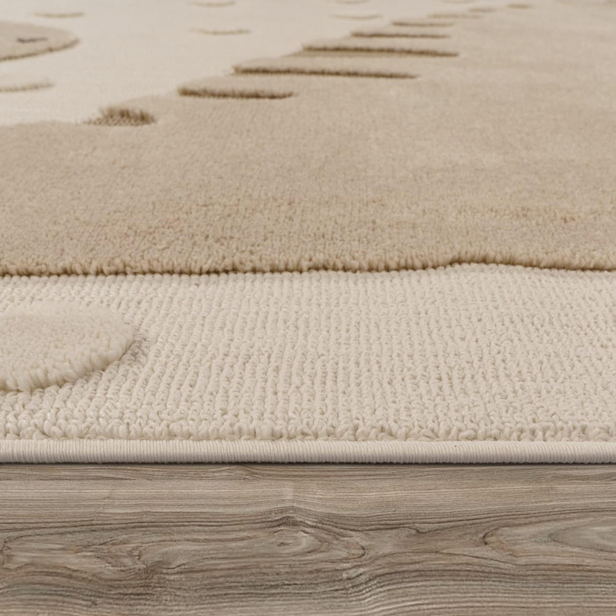 KINDERTEPPICH kleiner Dinosaurier Kinderzimmer schmutzabweisend Beige Läufer 80x150 - Beige, Textil (80/150cm) - KADIMA DESIGN