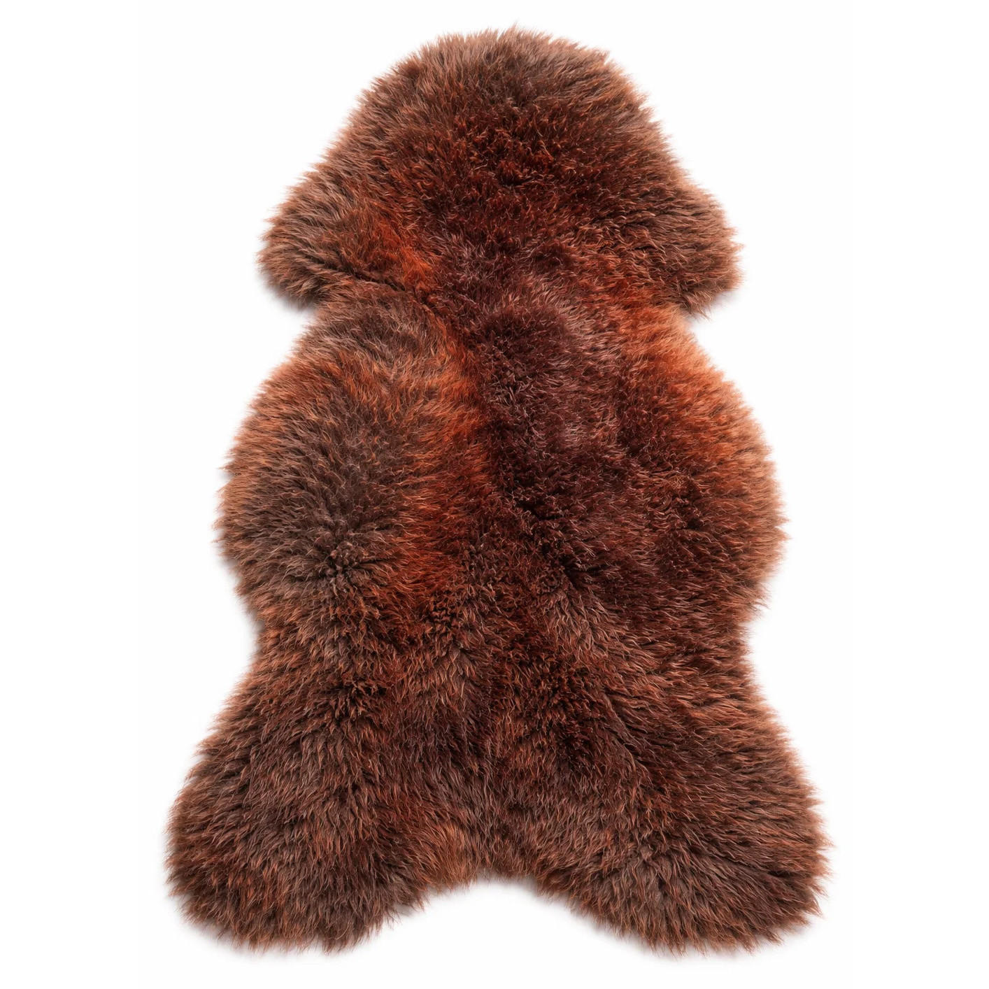 SCHAFFELL Premium Lammfell Natur ungeschoren weiche Wolle Lava dyed ca. 115 cm - Rotbraun, Fell (65/115cm) - Provellus