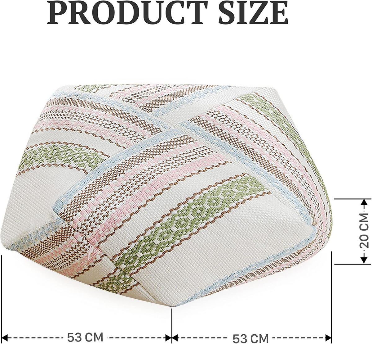 BODENKISSEN-BEZUG Bunte Linien - Multicolor, Textil (53/53/20cm) - Vercart