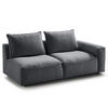 2,5-SITZER SOFA - modular - Schwarz/Grau, Kunststoff/Textil (184/82/99cm) - home24