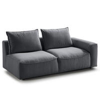 2,5-SITZER SOFA - modular - Schwarz/Grau, Kunststoff/Textil (184/82/99cm) - home24