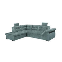 ECKSOFA mit Schlaffunktion und Bettkasten, verstellbare Armlehnen - Blau, Textil (217/283cm) - ed exciting design