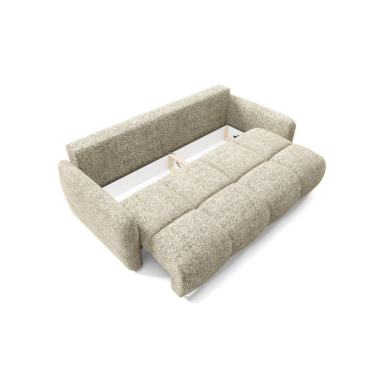 SOFA Vittoria 3 Sitzplätze Beige meliert - Beige, Holz (236/95/121cm) - Petits-meubles