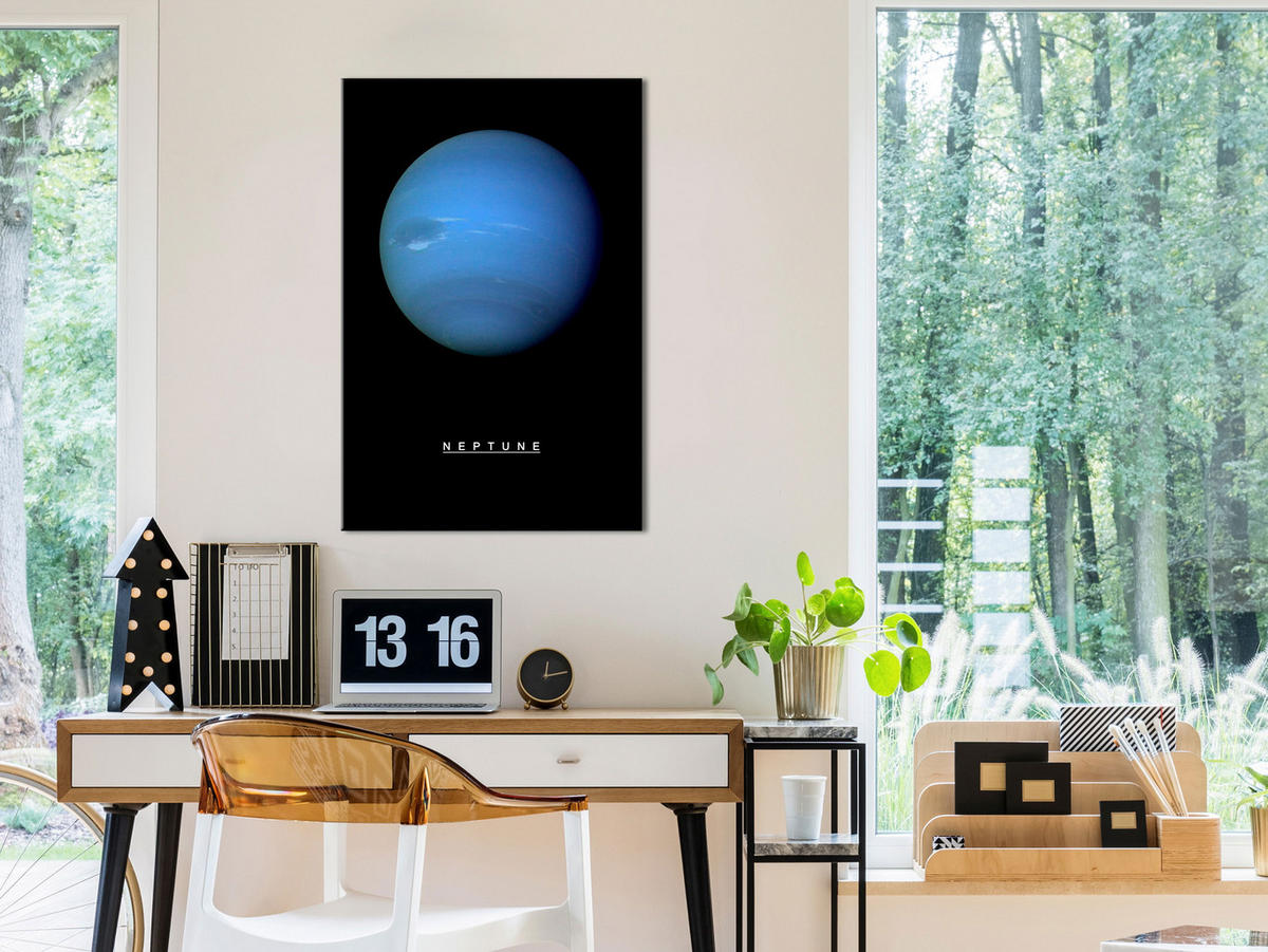 KUNSTDRUCK Schwarz 40/60 cm - Blau/Schwarz, Textil (40/60cm) - KUNSTLOFT