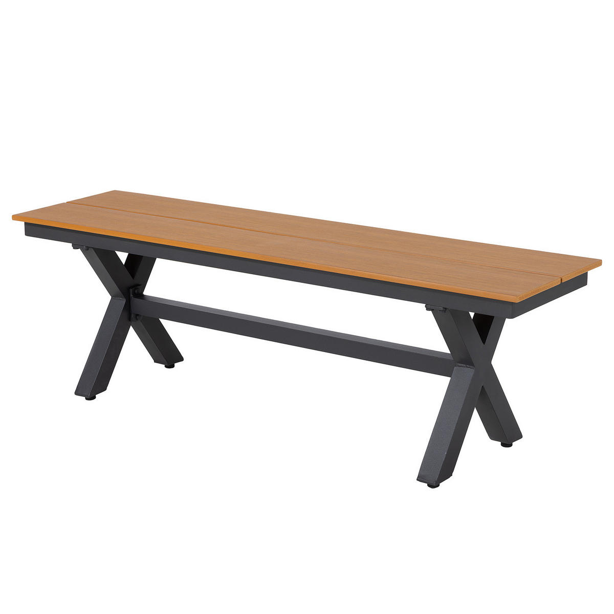 GARTENSITZGRUPPE - Aluminium / Kunststoff - Schwarz / Braun - 3-teilig - Schwarz/Braun, Kunststoff/Metall - home24