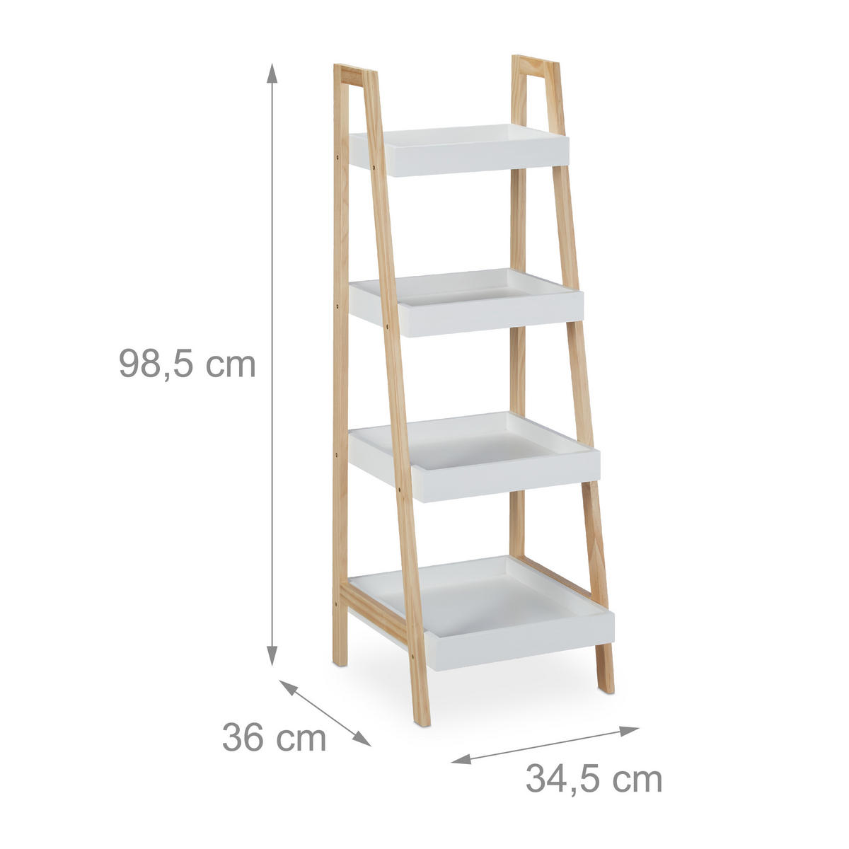 BADREGAL - Weiß, Holz/Holzwerkstoff (34.5/98.5/36cm) - Relaxdays