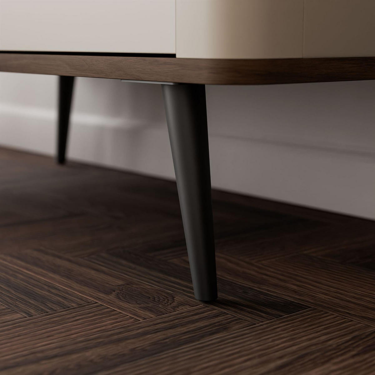 VITRINE AUTUMN 2D2W1S mit Schublade, Kaschmir / Nussbaum - Beige/Braun, Holzwerkstoff (90/191/40cm) - Lookway