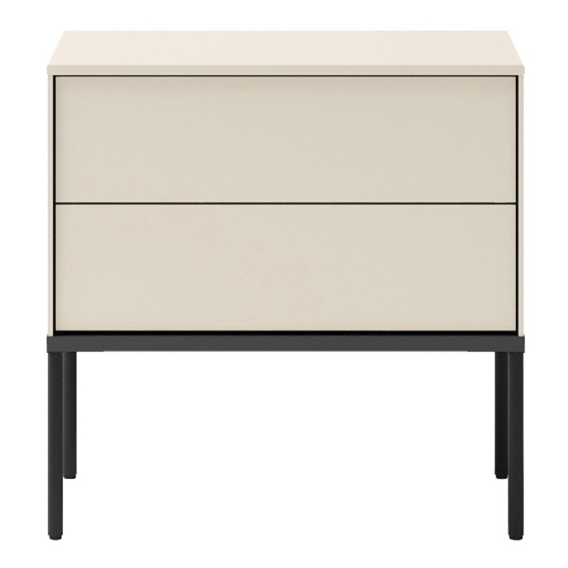 NACHTTISCH Bellezo Creme 56 cm - Creme/Schwarz, Holzwerkstoff (55.3/55/40.3cm) - Selsey