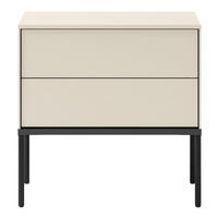 NACHTTISCH Bellezo Creme 56 cm - Creme/Schwarz, Holzwerkstoff (55.3/55/40.3cm) - Selsey