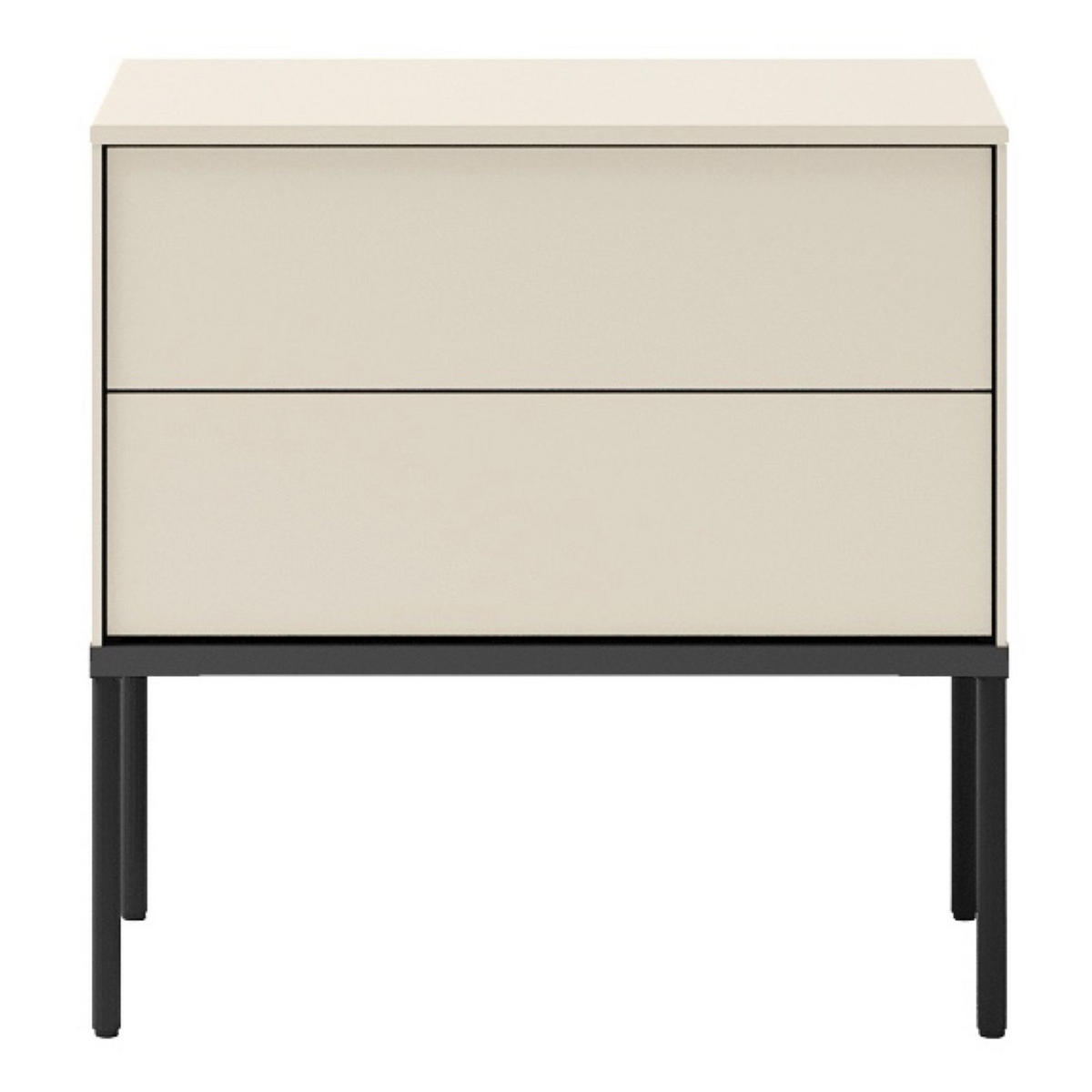 NACHTTISCH Bellezo Creme 56 cm - Creme/Schwarz, Holzwerkstoff (55.3/55/40.3cm) - Selsey