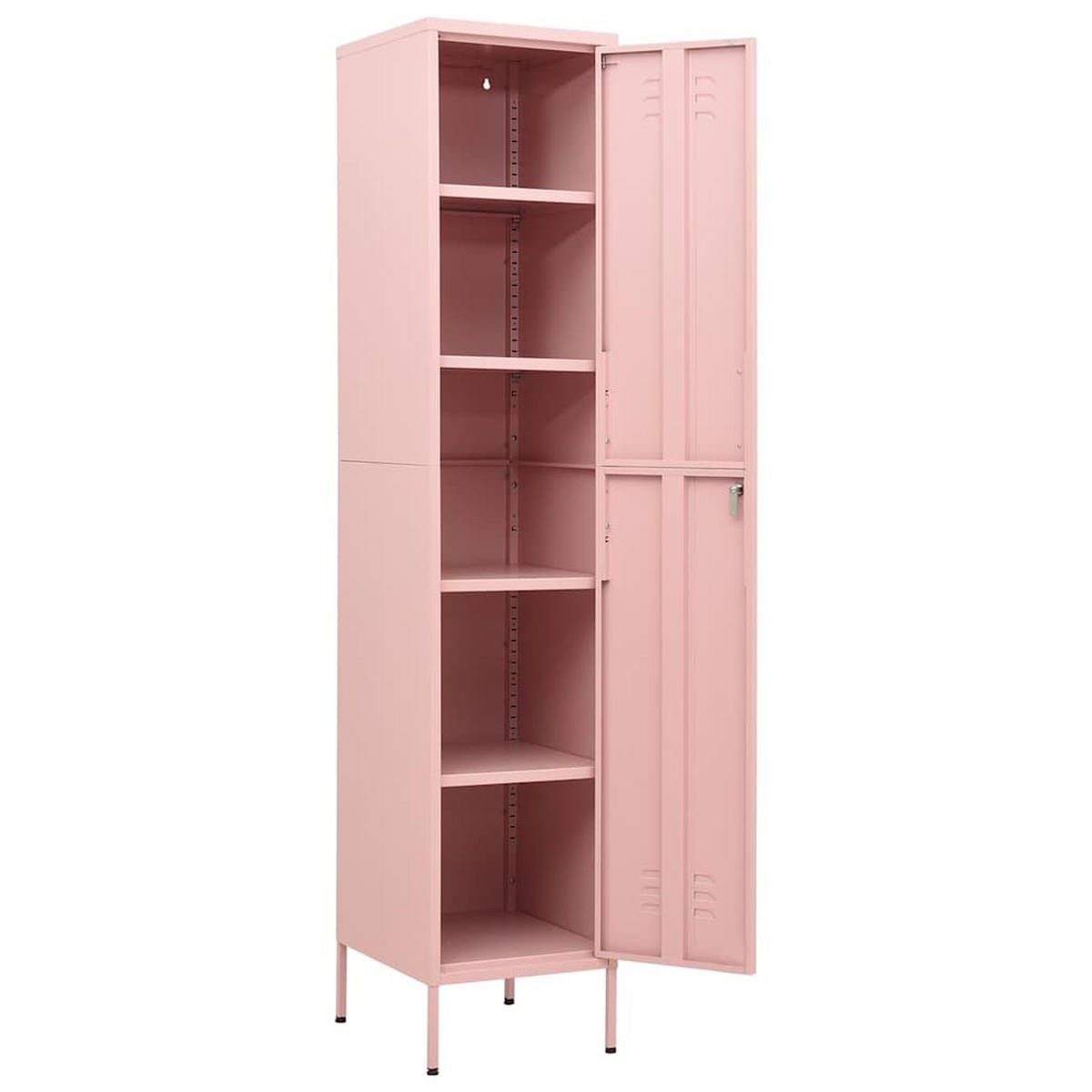 SCHLIESSFACHSCHRANK Rosa 35/46/180 Cm Stahl - Rosa, Metall (46/180/35cm) - vidaXL