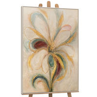 GEMÄLDE Blumige Energie Schattenfugenrahmen Beige 120x80 cm - Beige, Holz (120/80cm) - YS-art gallery