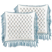 DEKOKISSEN 2er-Set Weiß 45/45 cm Pallida - Weiß, Naturmaterialen/Textil (45/45cm) - Beliani