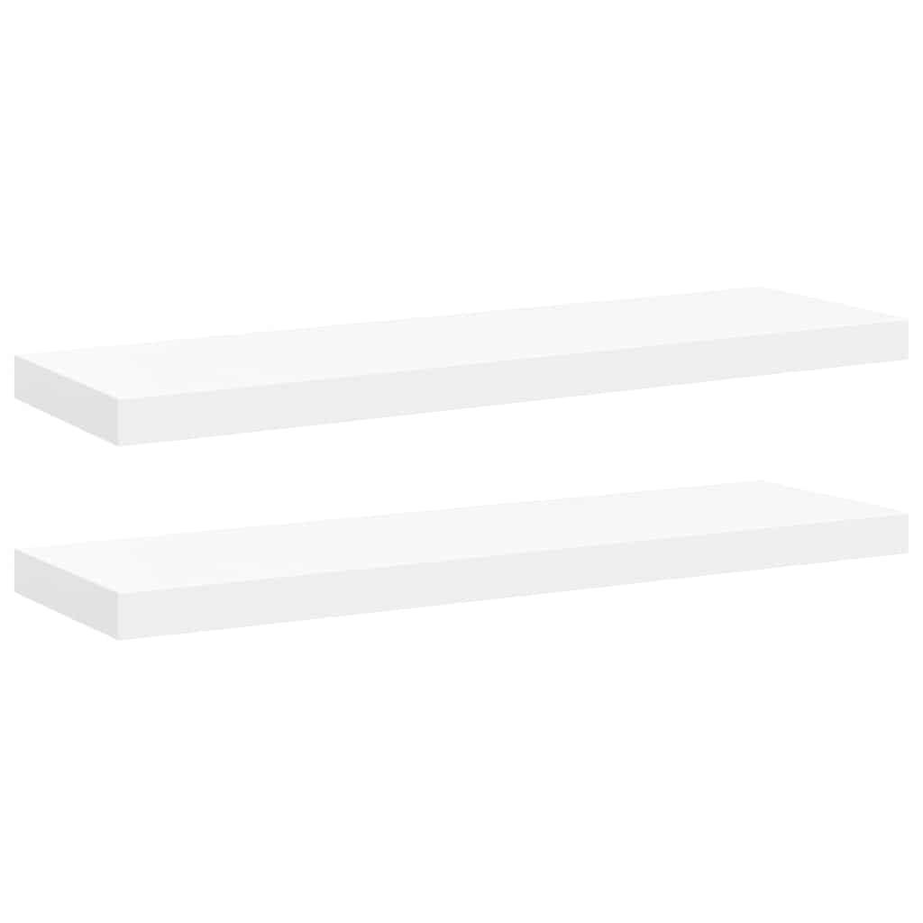 SCHWEBEREGALE 2Er Set Weiss 80/23,5/3,8 Cm Mdf - Weiß, Holzwerkstoff (23.5/3.8/80cm) - vidaXL