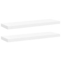 SCHWEBEREGALE 2Er Set Weiss 80/23,5/3,8 Cm Mdf - Weiß, Holzwerkstoff (23.5/3.8/80cm) - vidaXL
