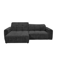 ECKSCHLAFSOFA mit elektronische Sitztiefenverstellung - Schwarz, Kunststoff/Textil (297/170cm) - ed exciting design