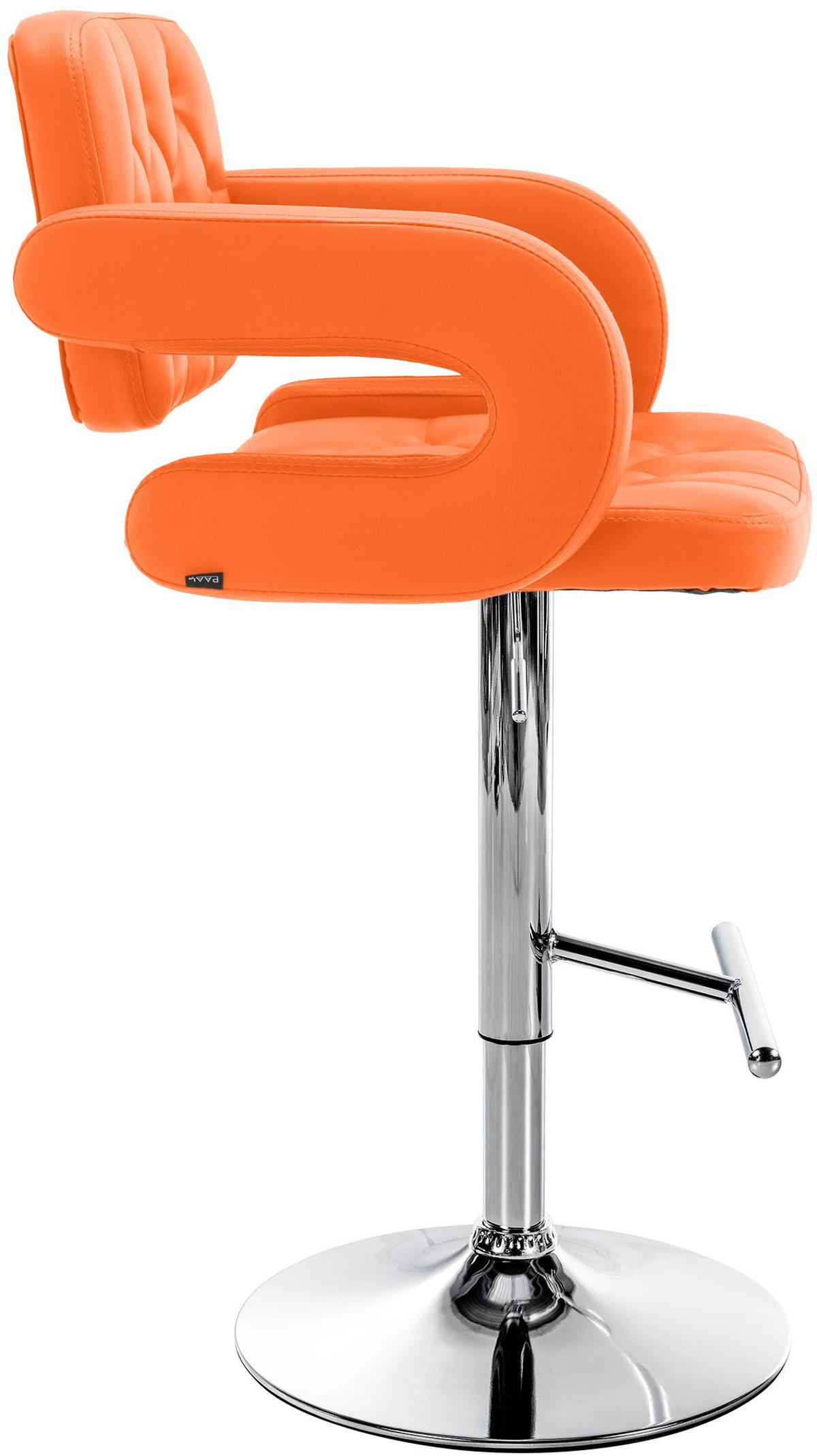 BARHOCKER Lederlook orange - Chromfarben/Orange, Textil/Metall (62/103/55cm) - CLP