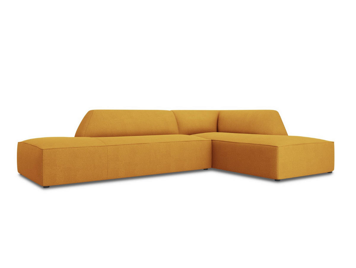 ECKSOFA rechts Ruby aus strukturiertem Stoff gelb 4 Sitzplätze - Gelb, Textil (180/273cm) - Micadoni