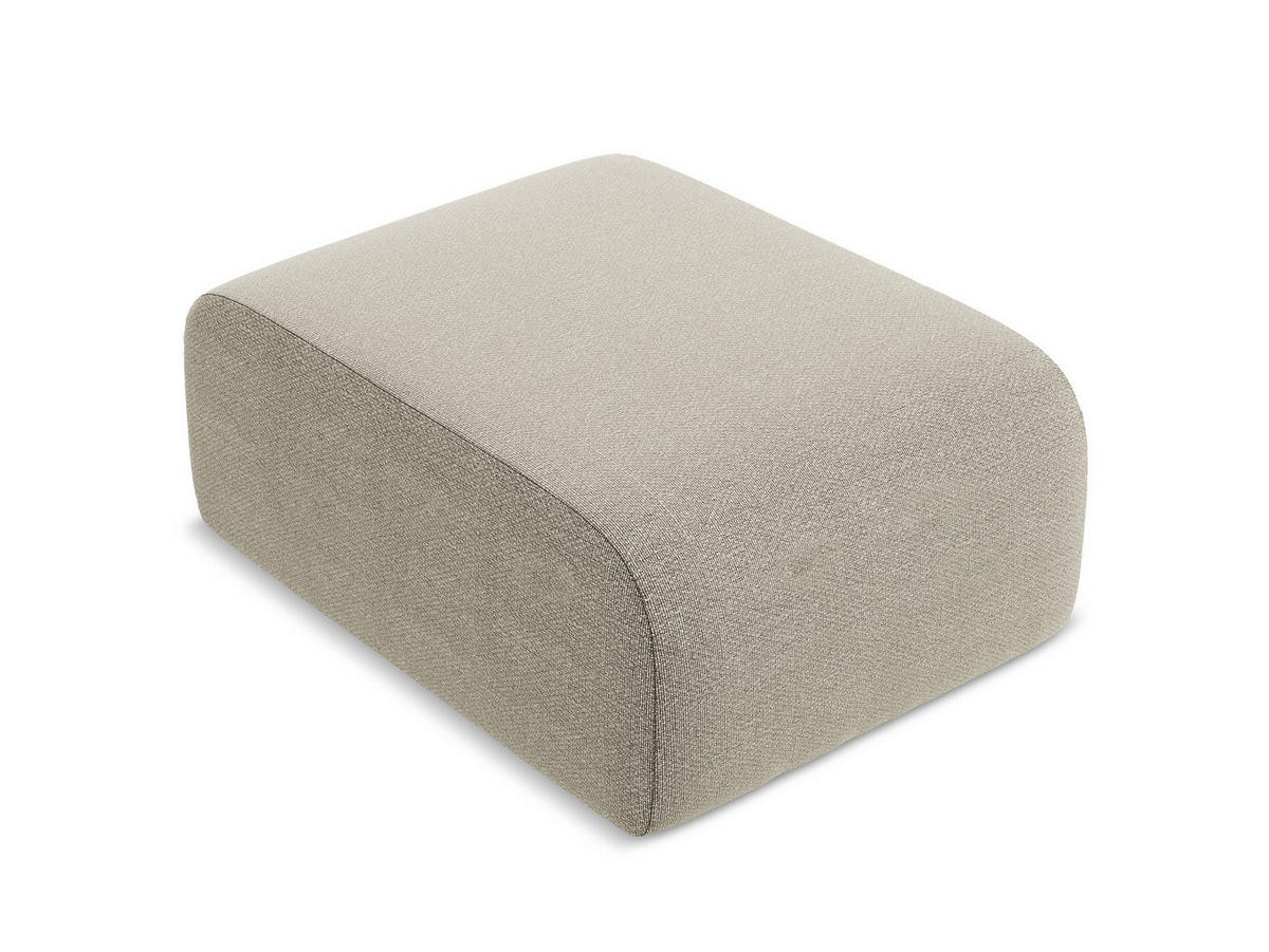 POUF Bouclé Stoff Grau - Taupe/Schwarz, Holzwerkstoff/Kunststoff (72/42/94cm) - Makamii