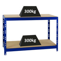WERKBANK Tiger 300 kg pro Fachboden 90x140x60 cm Blau - Blau, Metall (140/90/60cm) - PROREGAL