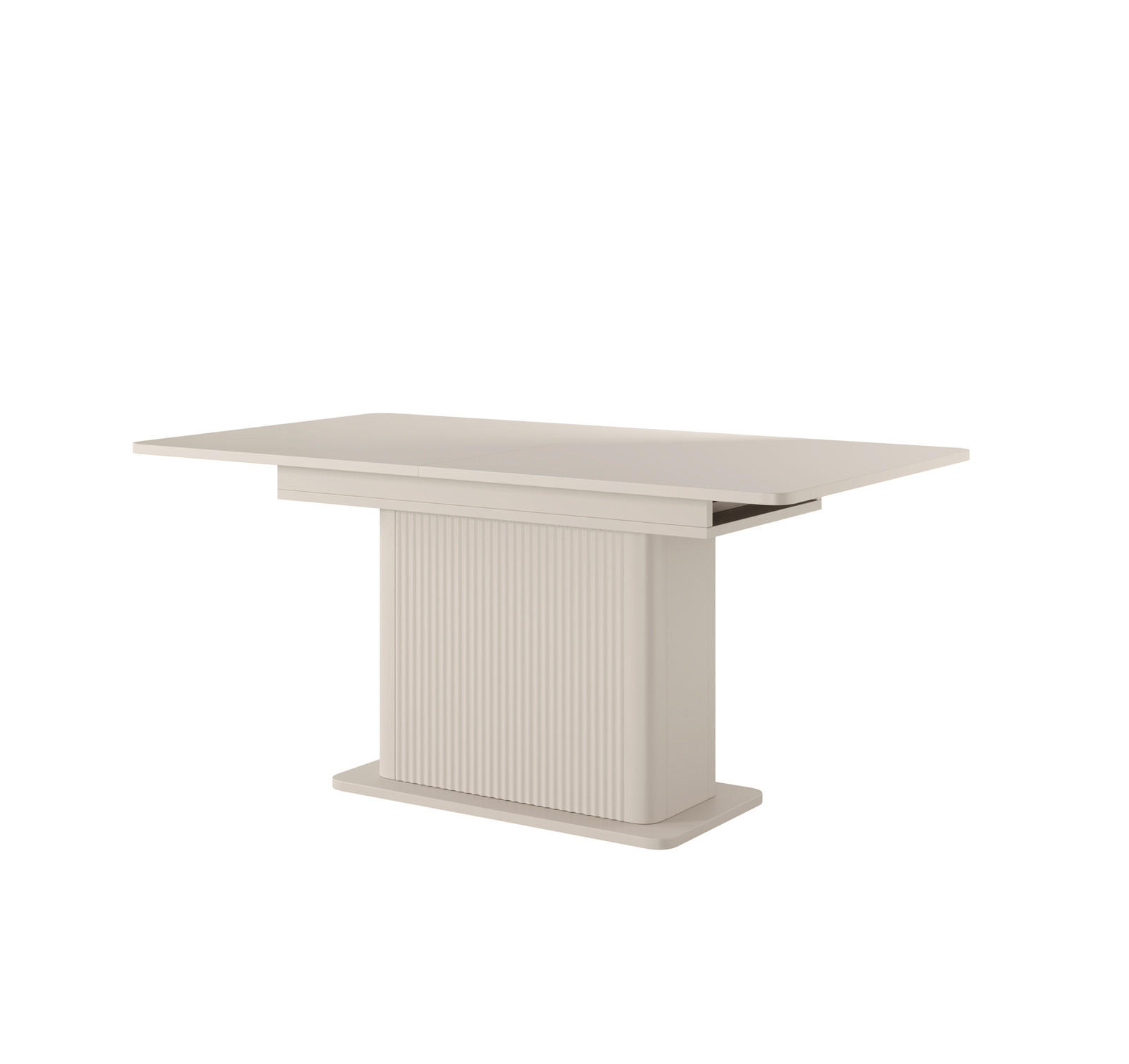 ESSTISCH Flore Beige ausziehbar 160-200 cm - Riffel-Optik - Beige, Holz/Holzwerkstoff (90/200/75cm) - Ravio