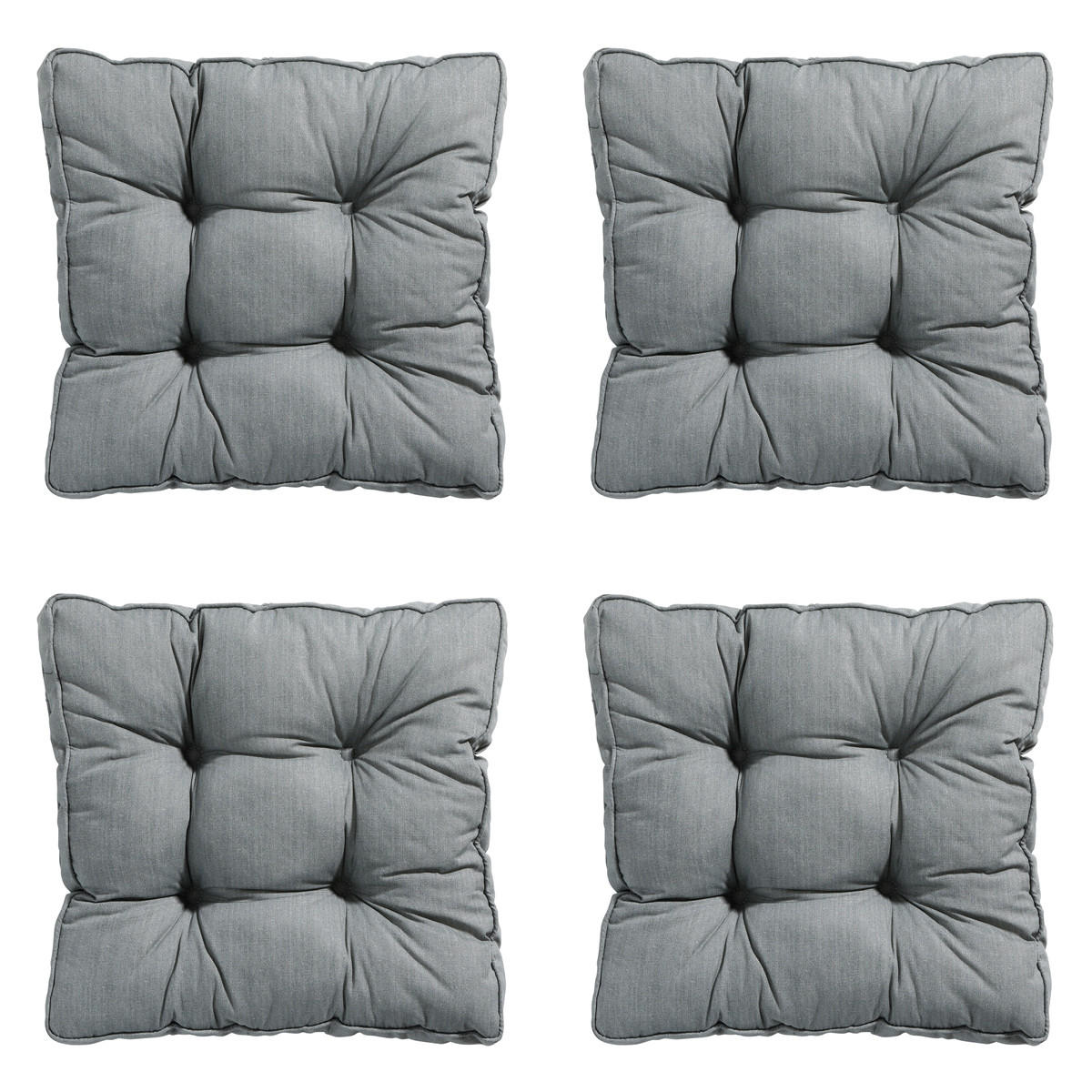 SITZKISSEN Basic 47/47 cm 4er-Set - Grau, Textil (47/8/47cm) - Madison