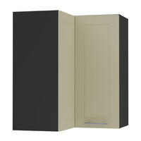 ECKHÄNGESCHRANK Kvantum W12/60 Vanille Matt / Schwarz Matt 60 / 60 / 72cm - Creme/Schwarz, Holz/Holzwerkstoff (60/72/60cm) - Feldmann-Wohnen