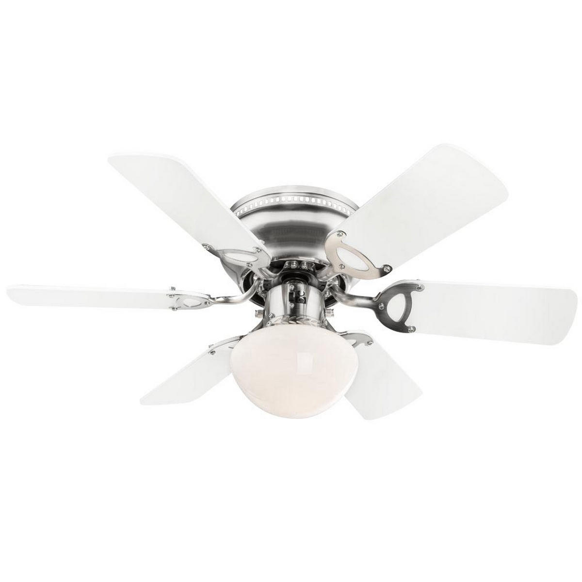 LED DECKENLEUCHTE Ventilator Silber Sperrholz - Silberfarben, Metall (76/76/28cm)