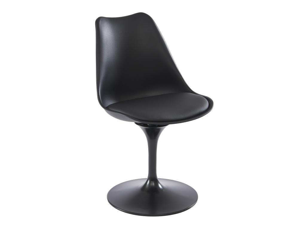 STUHL 2er-Set - Polypropylen, Kunstleder & Metall - Schwarz - XAFY - Schwarz, Kunststoff (56.5/82/49cm) - Vente-Unique