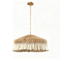 PENDELLEUCHTE Rattan Handgeflochten Bohème Groß - Beige, Naturmaterialien (50/50/22cm) - Authentics