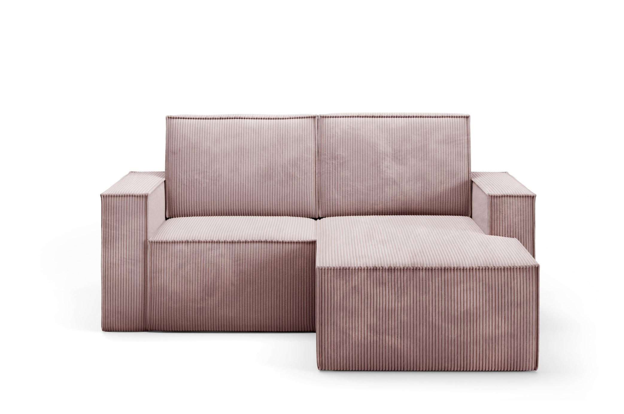 ECKSOFA Orto Rosa, Zweisitzer Kordecksofa linke seite - Rosa, Holzwerkstoff/Textil (180/141cm) - Bettso
