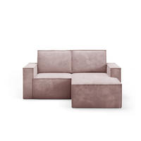 ECKSOFA Orto Rosa, Zweisitzer Kordecksofa rechte seite - Rosa, Holzwerkstoff/Textil (180/141cm) - Bettso