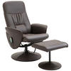 RELAXSESSEL mit Fußhocker, Kunstleder - Braun, Kunststoff/Metall (81/105/76cm) - HOMCOM