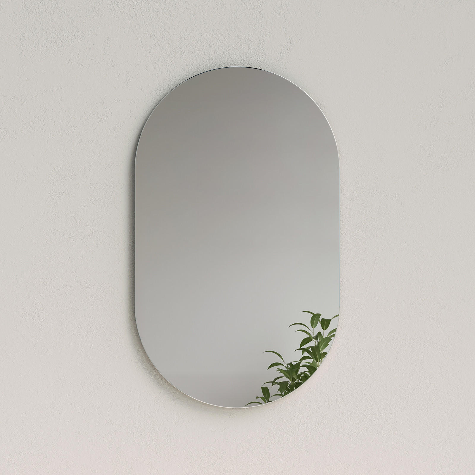 WANDSPIEGEL Vollspiegel-Explosionsschutzfolie Ovale 100/60/1,5 cm - Weiß, Glas (60/100/100cm) - EMKE