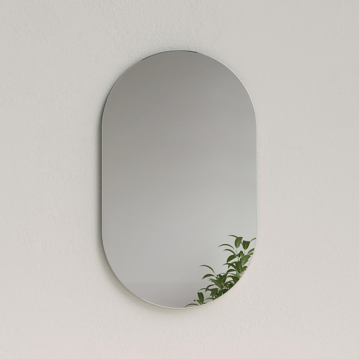 WANDSPIEGEL Vollspiegel-Explosionsschutzfolie Ovale 100/60/1,5 cm - Weiß, Glas (60/100/100cm) - EMKE