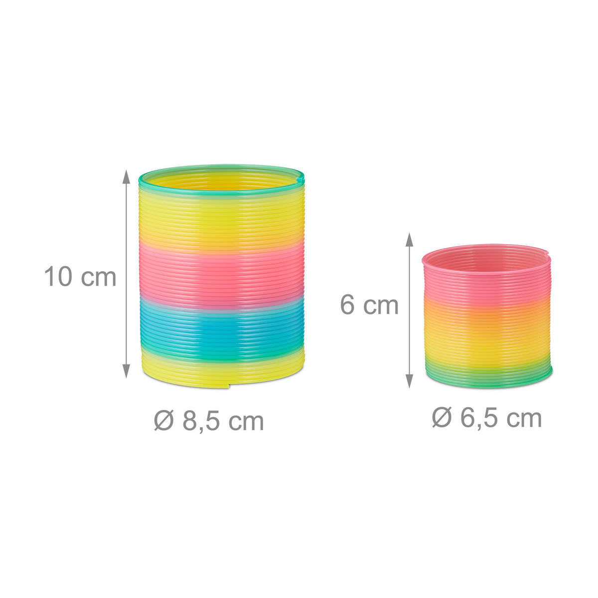 4XREGENBOGENSPIRALE - Multicolor, Kunststoff (8.5/10/8.5cm) - Relaxdays