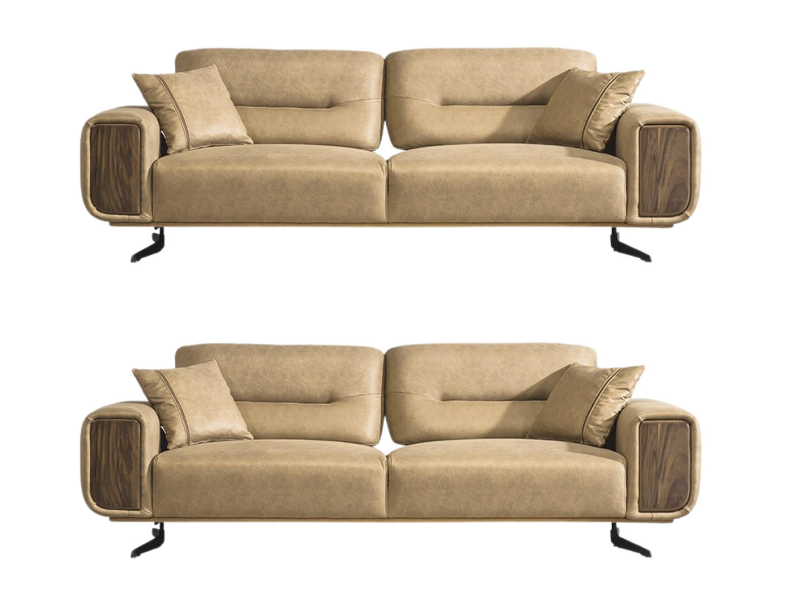 SITZGARNITUR Royal, Braun Stellvariante 2+2 - Braun, Leder (200/100/90cm) - Villa Möbel