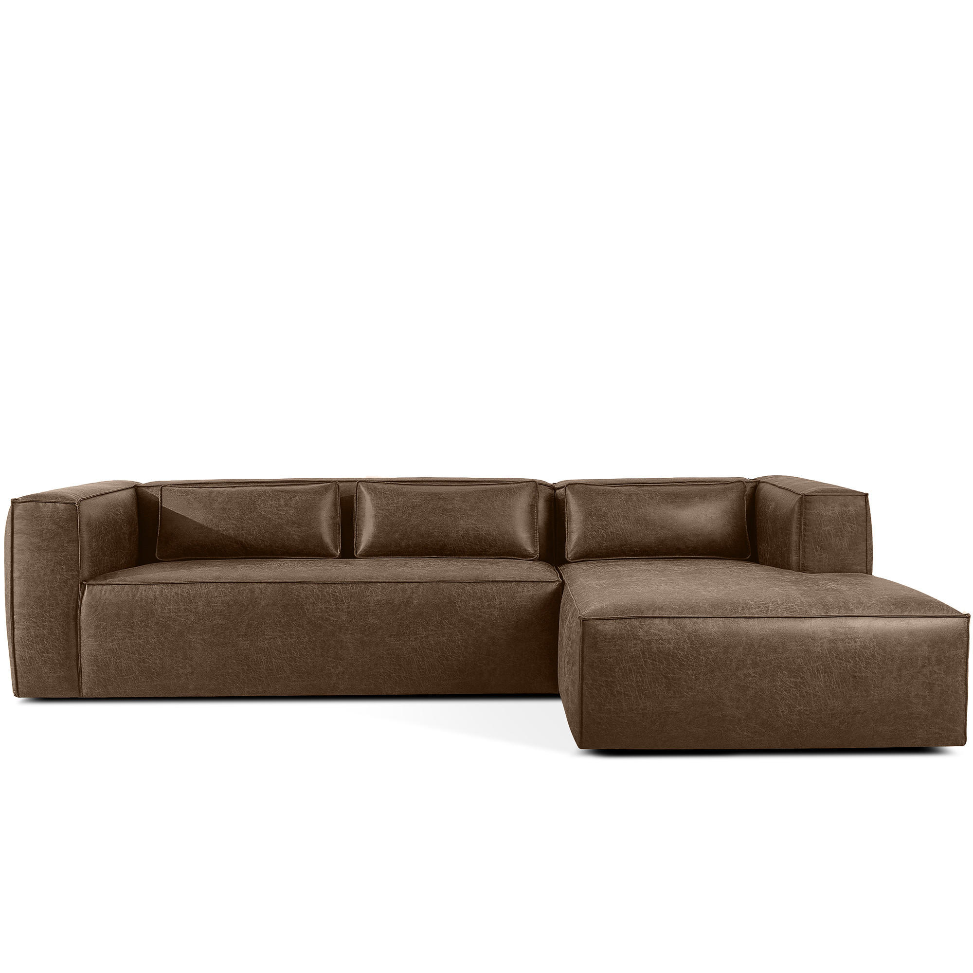 ECKSOFA RECHTS FEROX, Dunkelbraun - Dunkelbraun, Holz/Holzwerkstoff (300/175cm) - KONSIMO®
